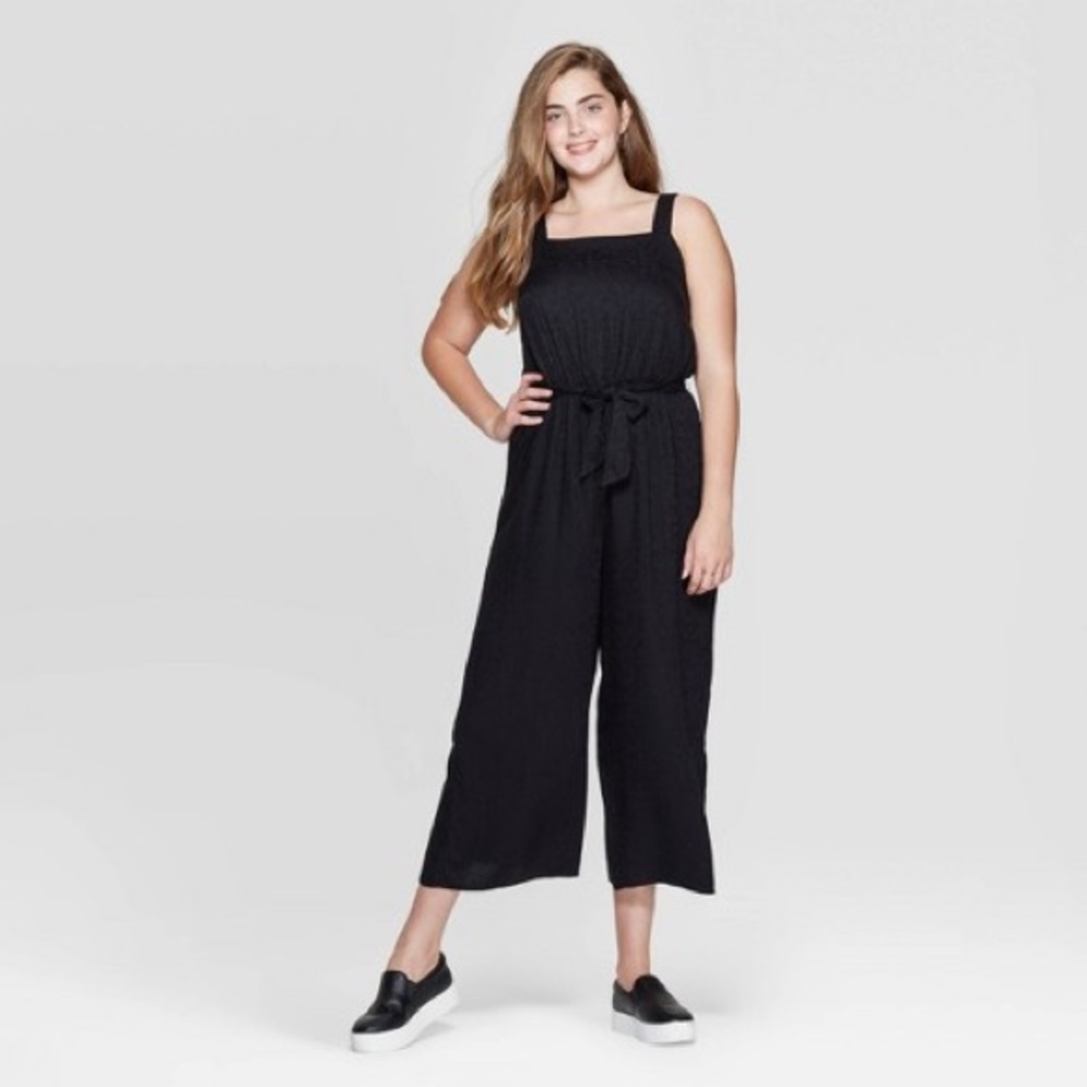 Animal Cheetah Print Black Cropped Jumpsuit